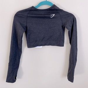 Black Gymshark Seamless Athletic Crop Top